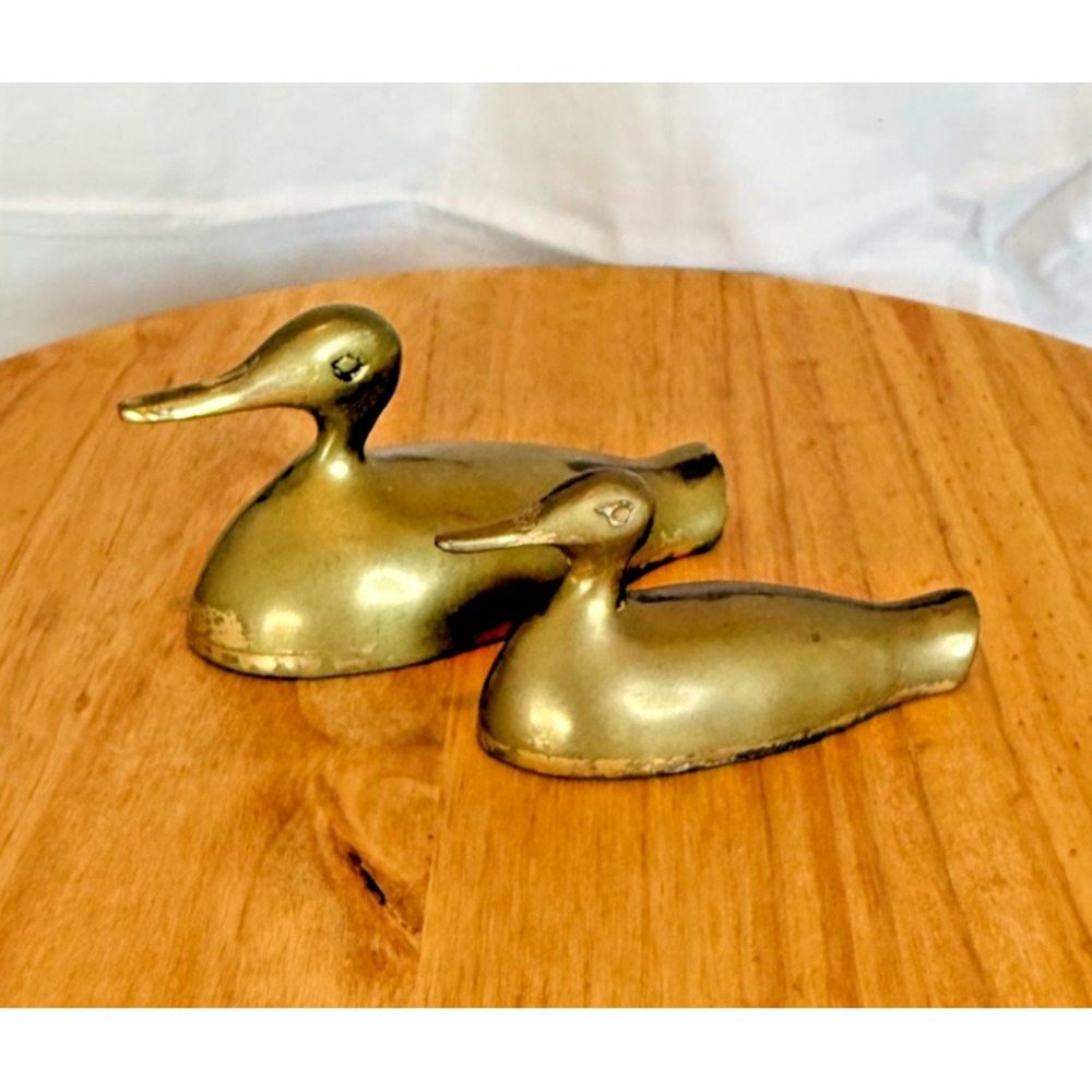 Vintage Brass Ducks, Set of 2